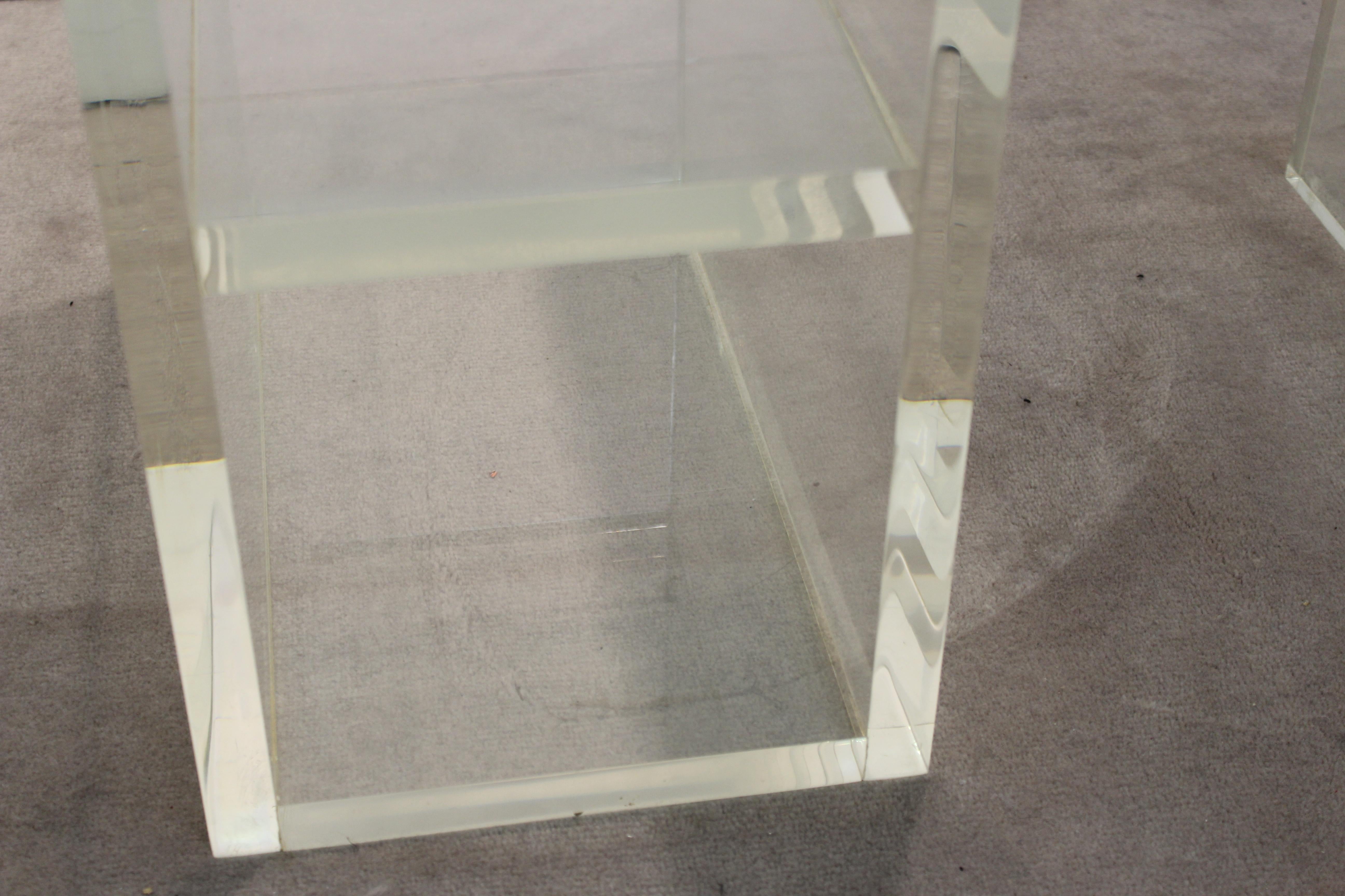 Modern Dining Table with Lucite Base & Square Glass Top 10