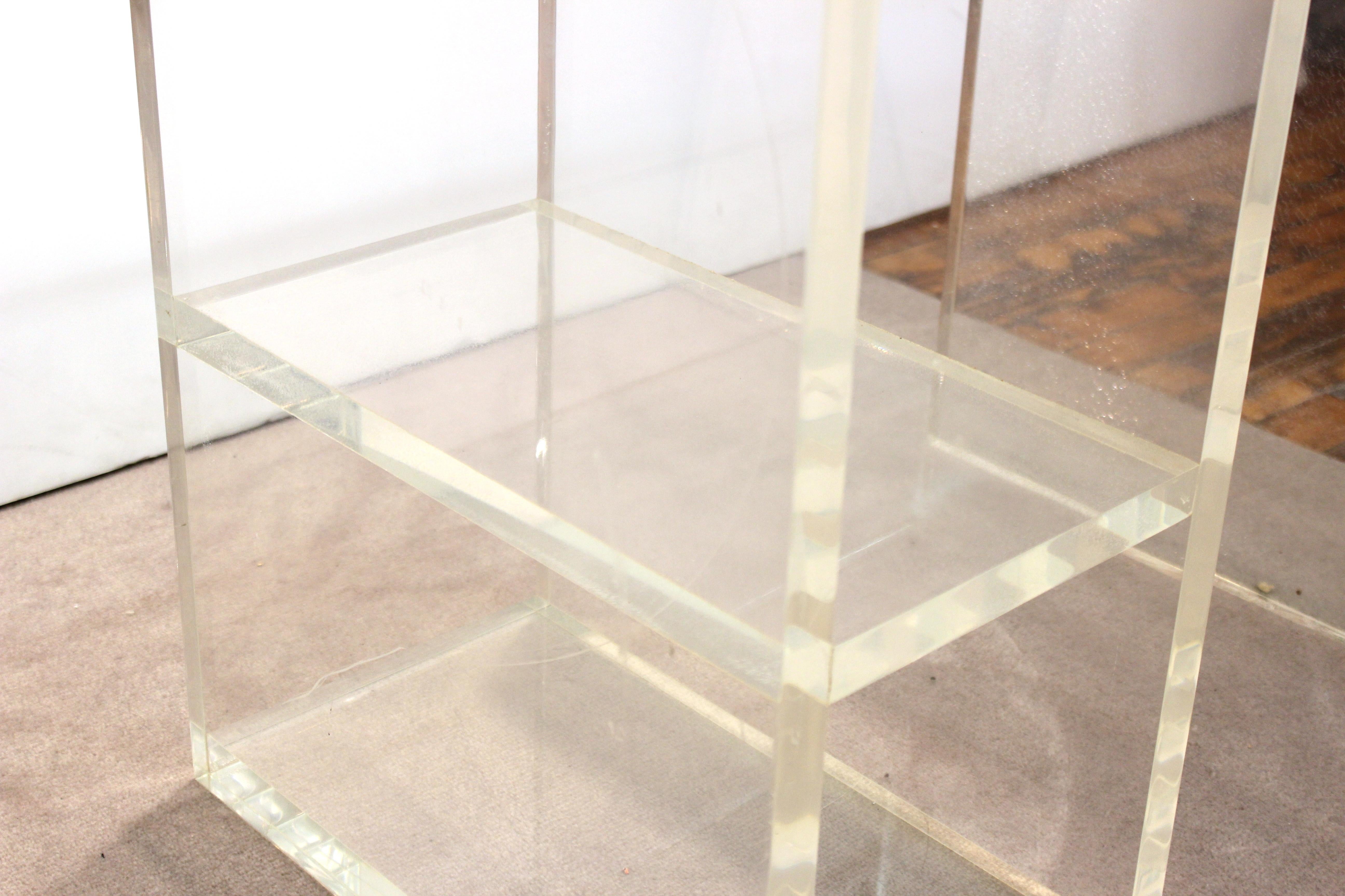 Modern Dining Table with Lucite Base & Square Glass Top 12