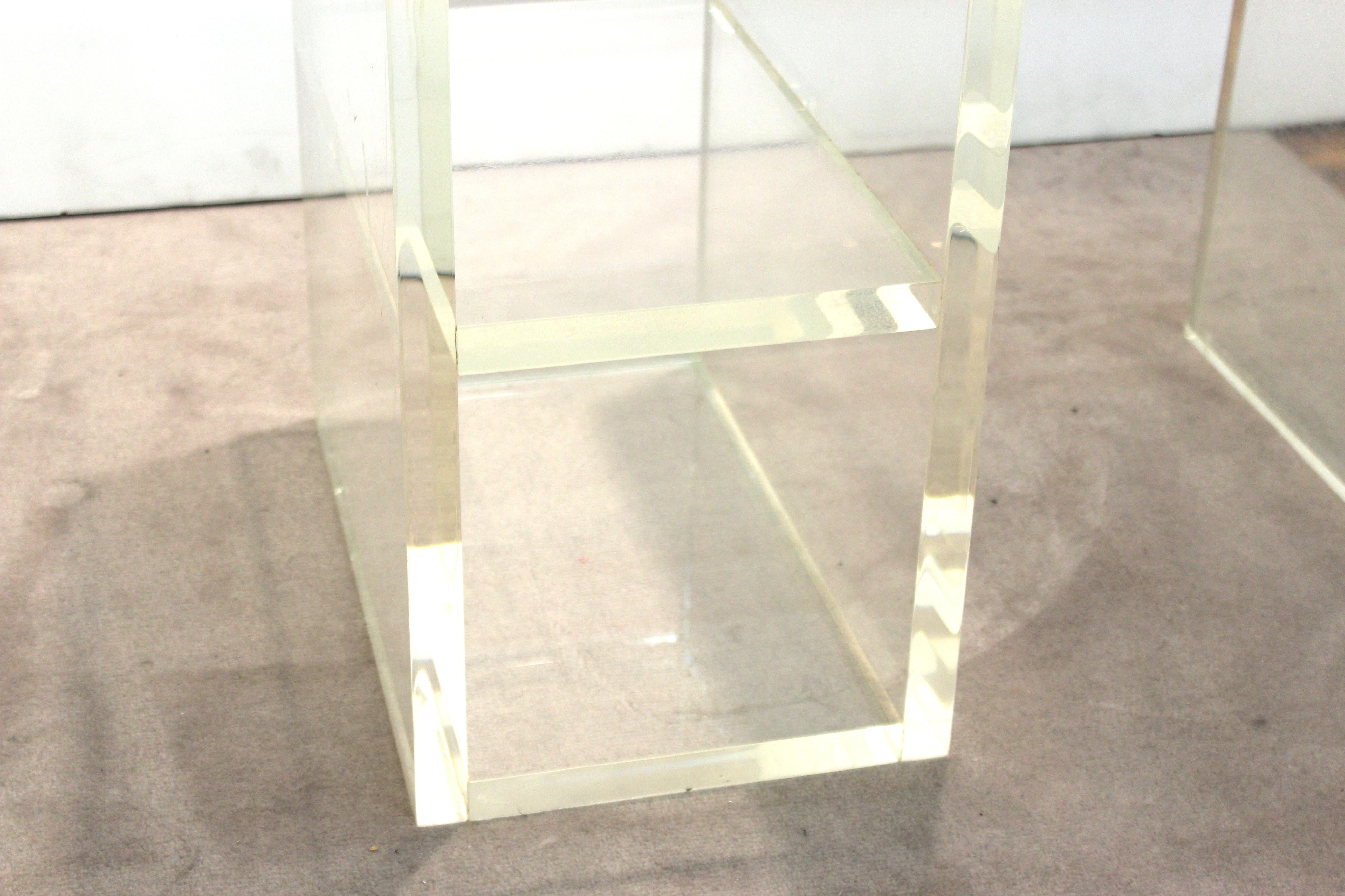 20th Century Modern Dining Table with Lucite Base & Square Glass Top