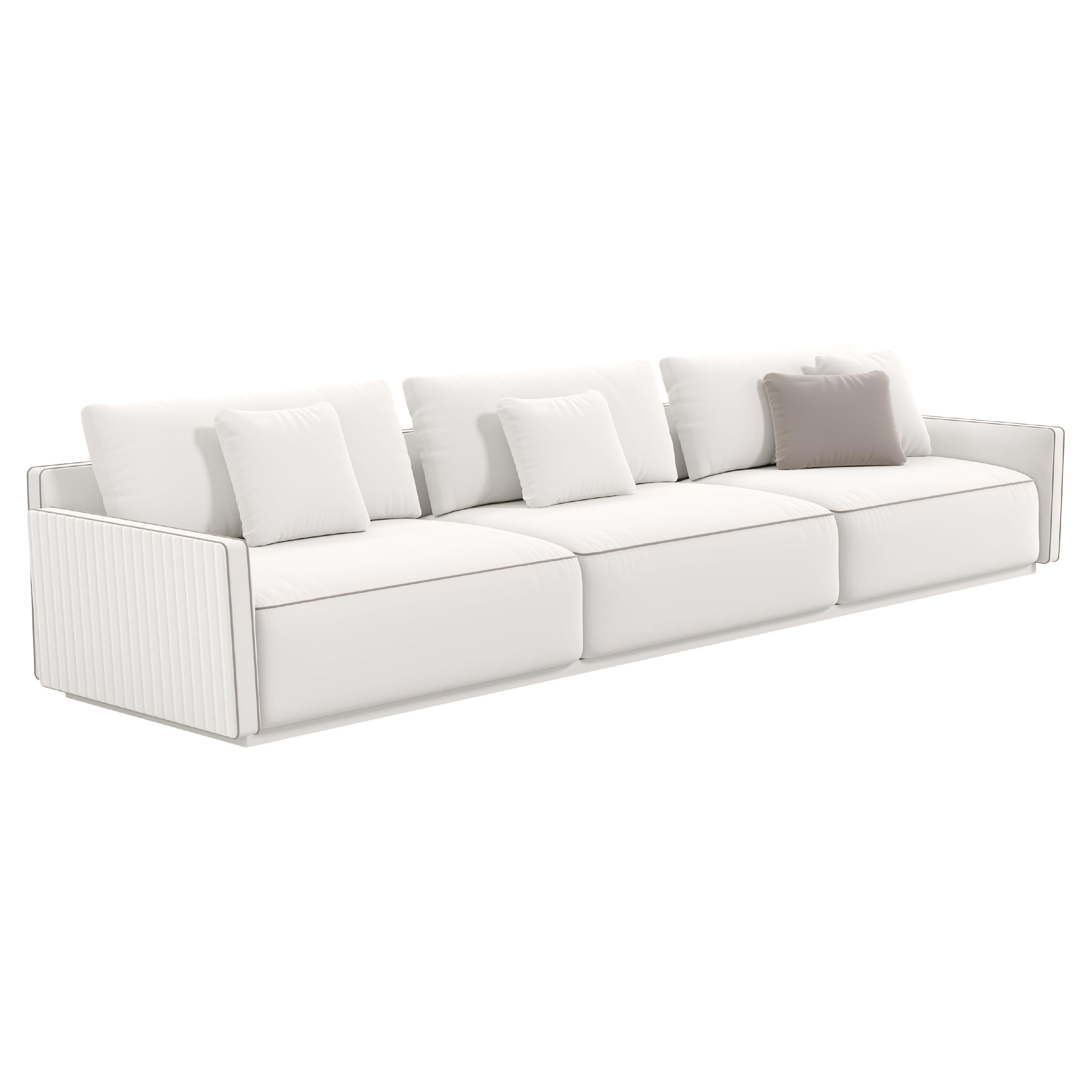 Canapé modulable moderne DIONE Design/One, 3 places avec passepoils contrastés