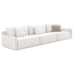 Canapé modulable moderne DIONE Design/One, 3 places avec passepoils contrastés