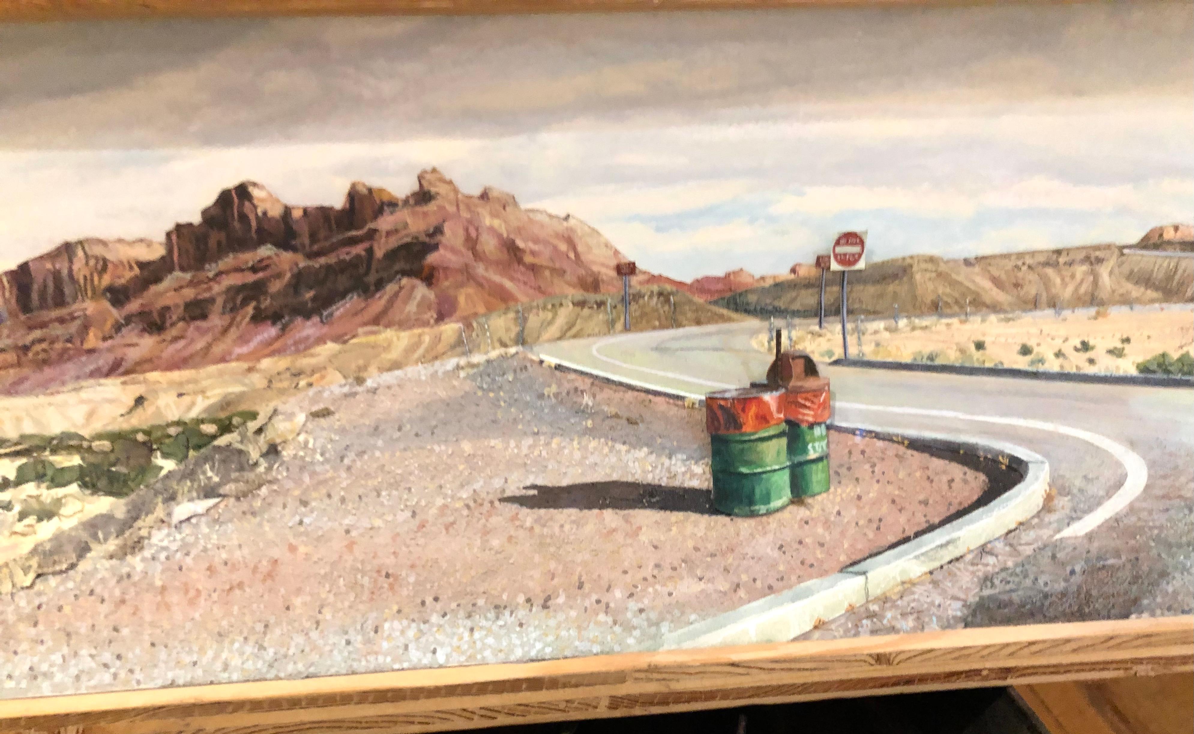 Stunning diorama by American artist Lloyd Brown. “View of Area Above San Rafael Reef, Utah” 1999. Signed and dated with gallery tags. I
Lloyd Brown has been fascinated with the viewer’s experience of panorama, particularly as it seems to negate the