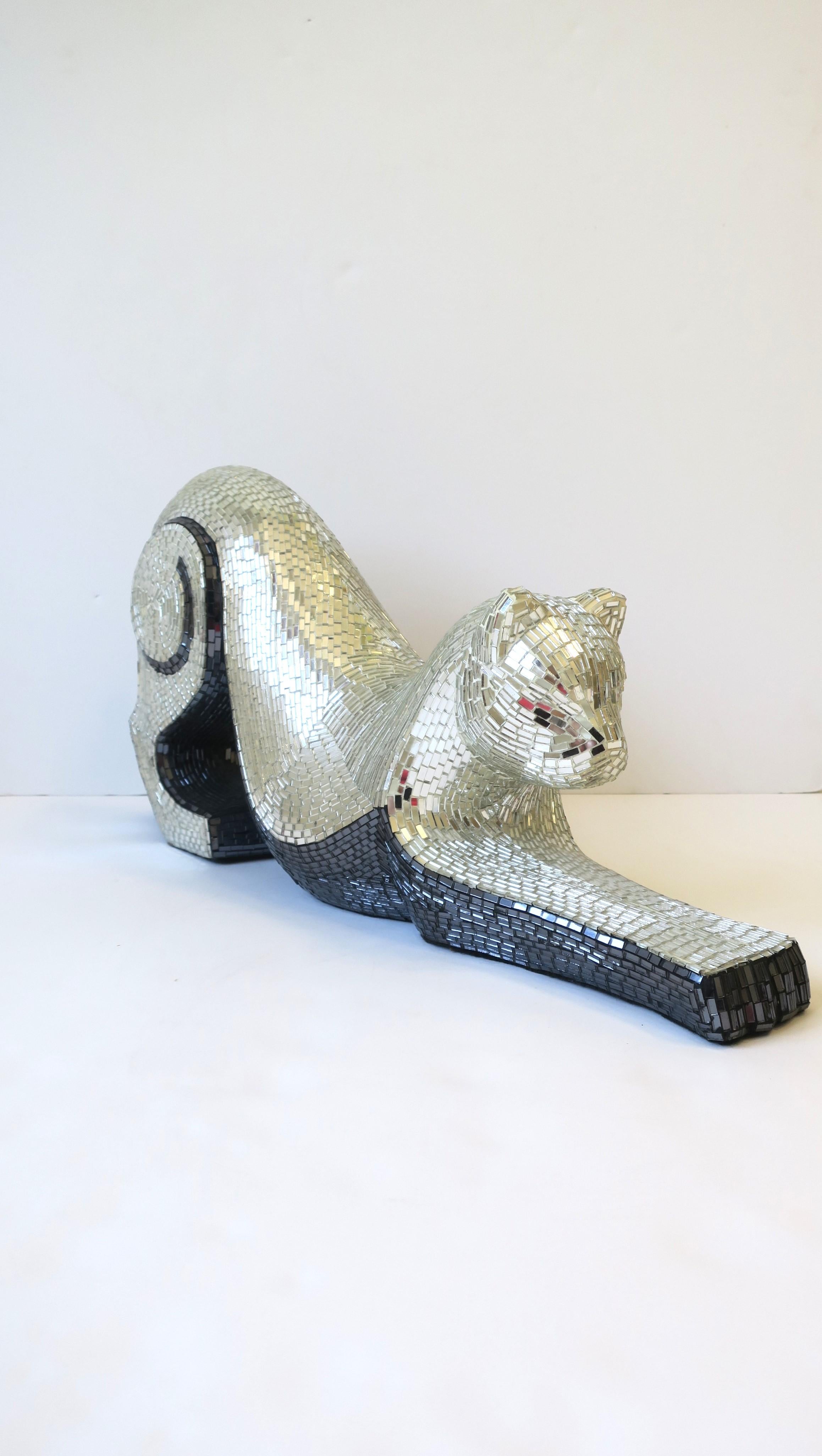 Modern Disco Ball Panther Cat from Brazil, circa 1970s In Good Condition In New York, NY