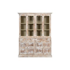 Modern Distressed Finish Hutch