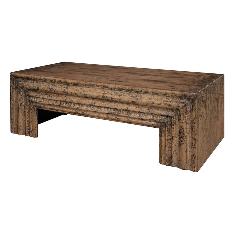 Modern Distressed Wood Coffee Table For Sale at 1stDibs distressed