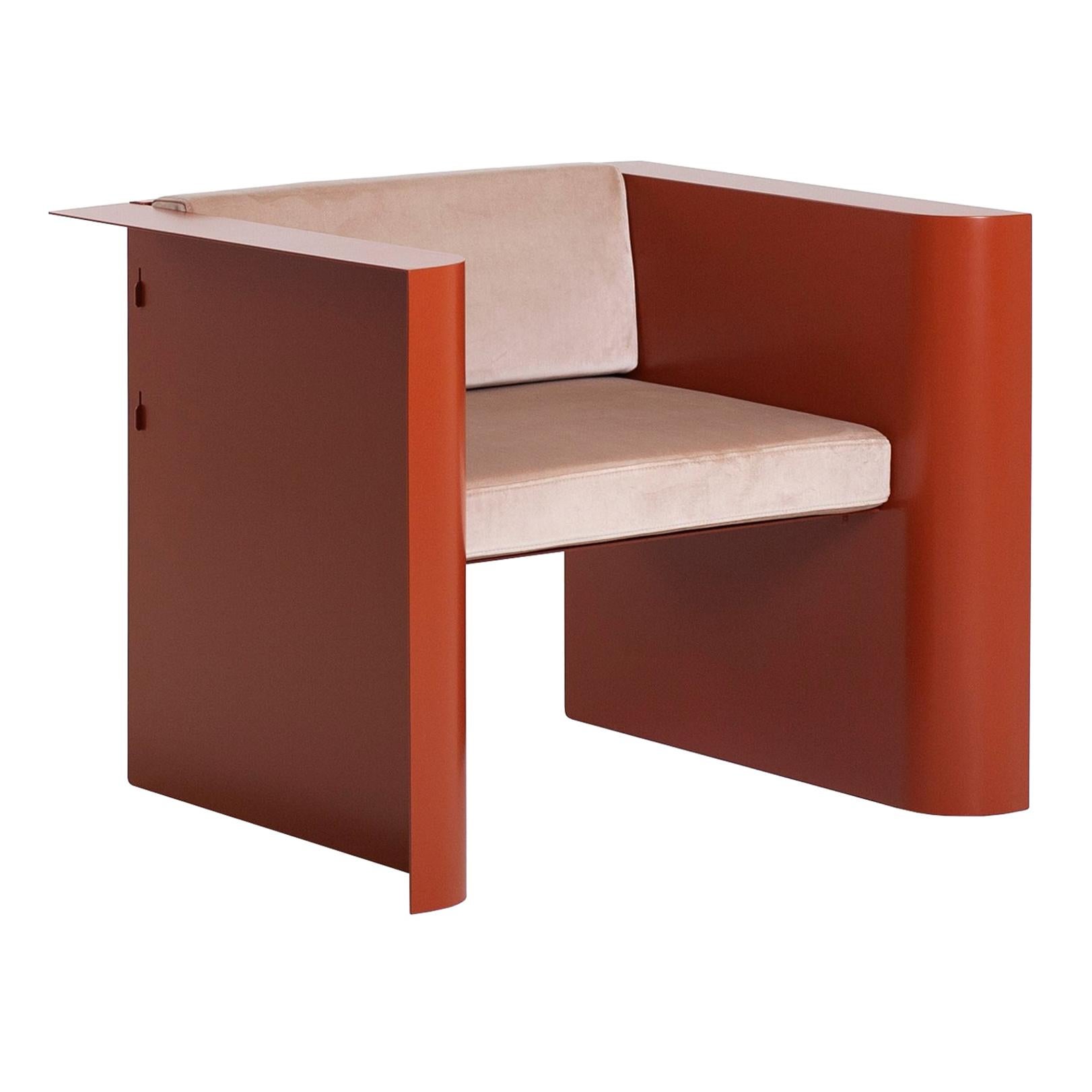 Fauteuil moderne « disused » en édition terre cuite