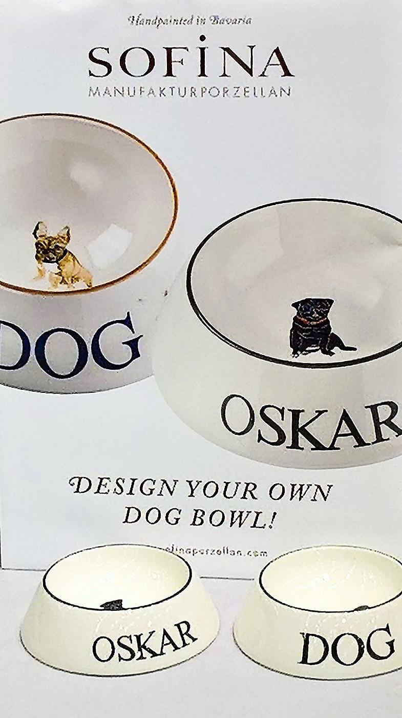 Modern Dog Bowl Porcelain Handpainted Customized Sofina Boutique Kitzbuehel For Sale 2