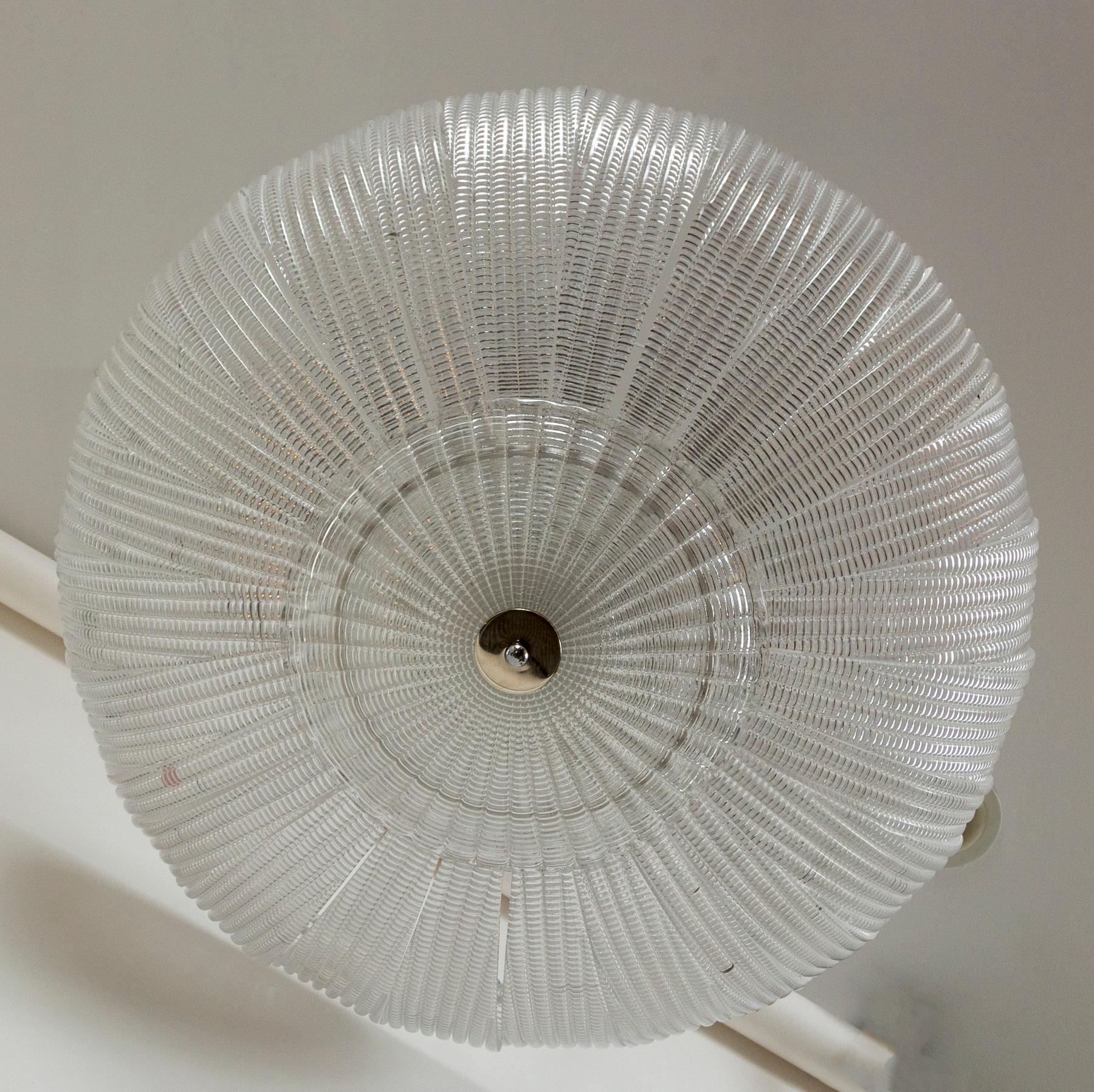 Italian Modern Dome-Shaped Glass Ceiling Fixture, Contemporary For Sale