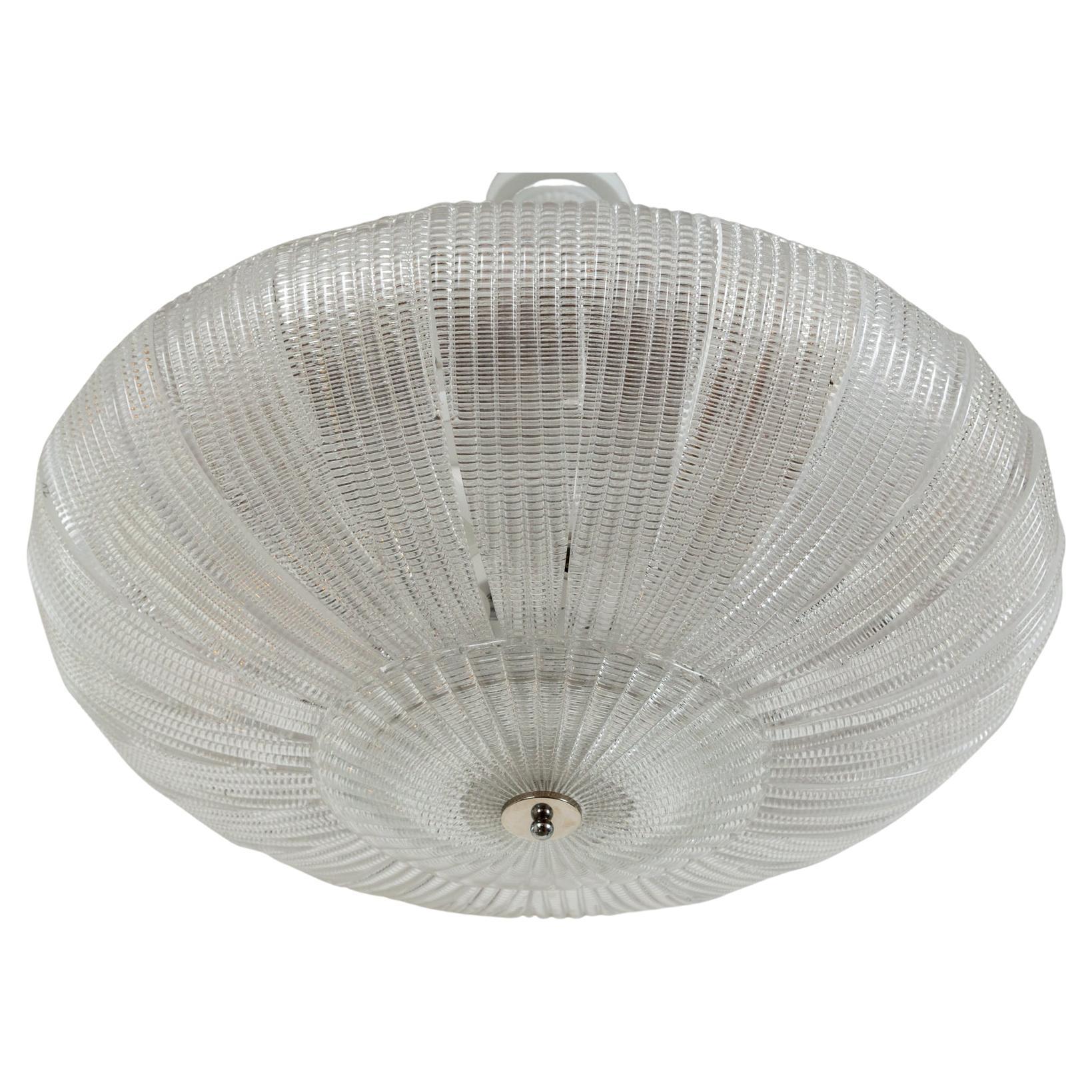 Modern Dome-Shaped Glass Ceiling Fixture, Contemporary For Sale