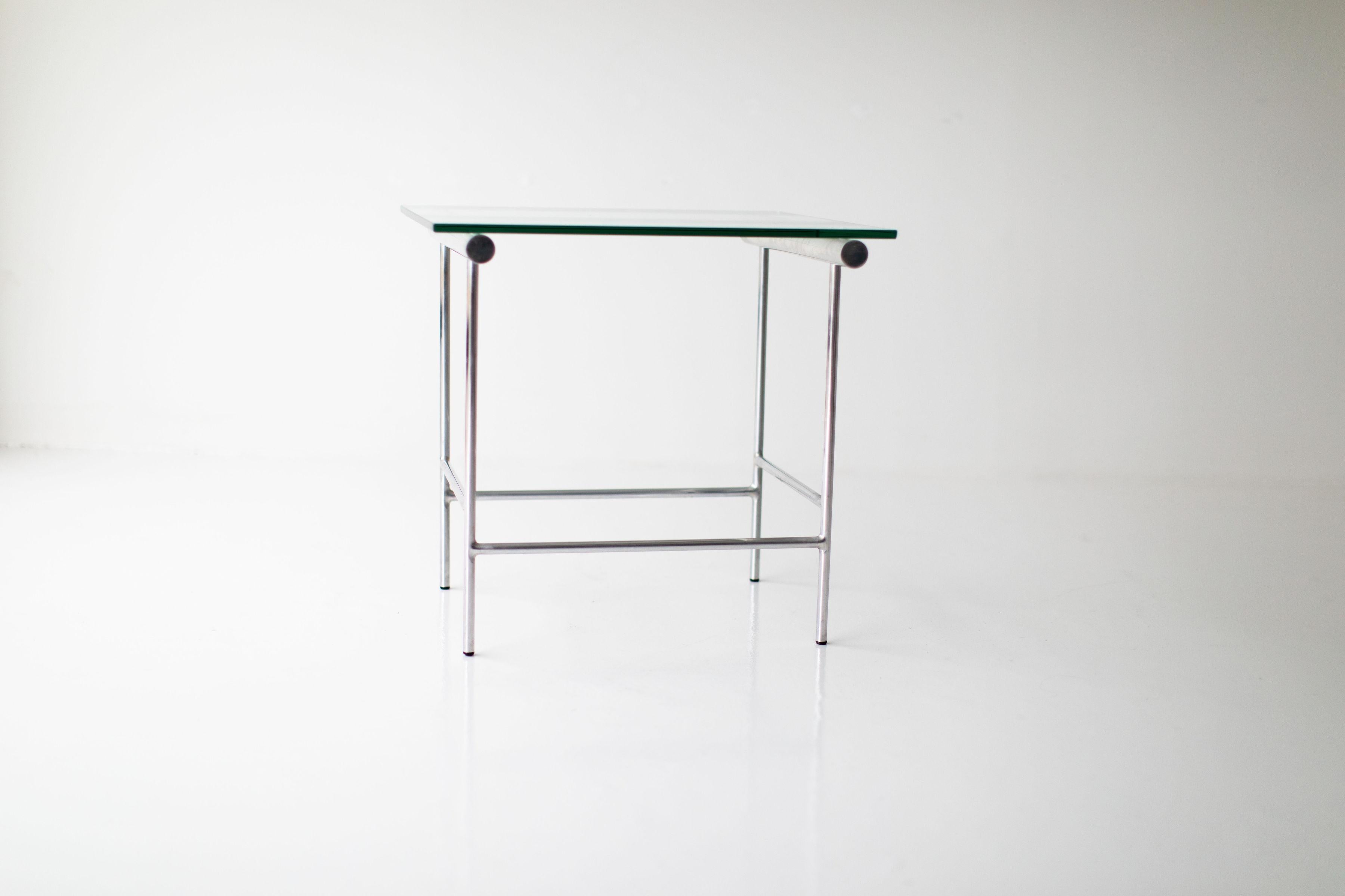 Aluminum Modern Donald Drumm Style Side Table For Sale