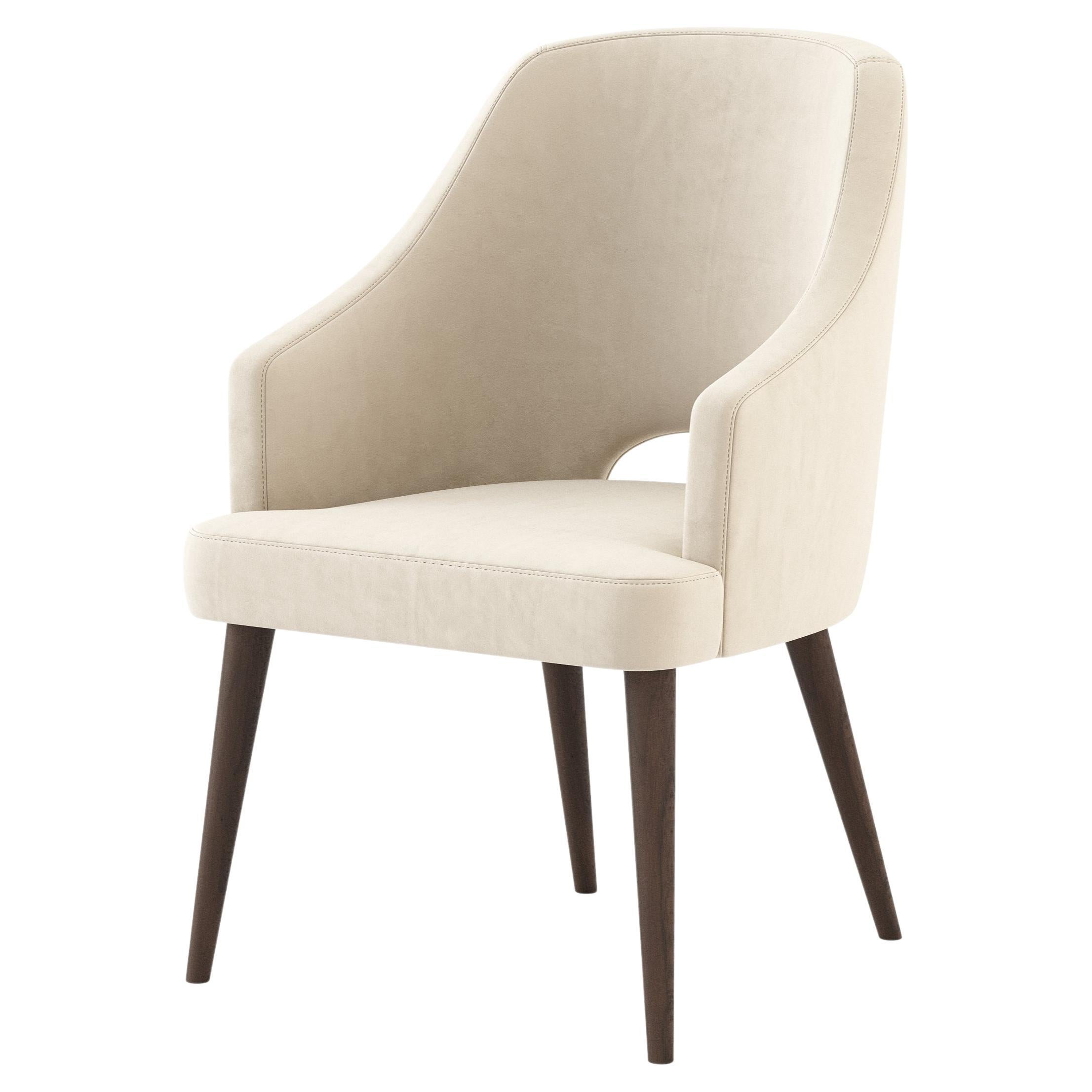 Moderner Donna-Stuhl aus Eiche und Wildleder, handgefertigt von Stylish Club im Angebot