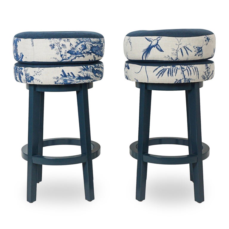 Modern Donut Shaped Bar Stool with Japanese Inspired Shengyou Toile For