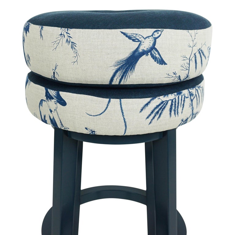 Modern Donut Shaped Bar Stool with Japanese Inspired Shengyou Toile For