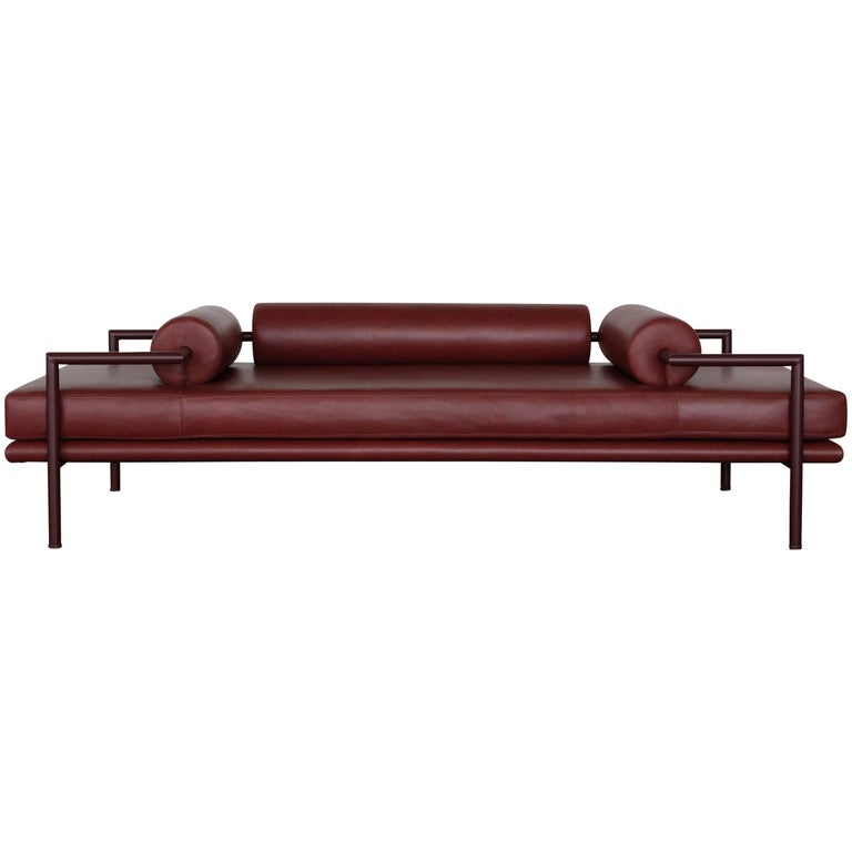 Modern Dorcia Daybed In Monochrome, Modern Leather Daybed