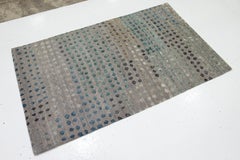 Modern Dots Designed Wool & Bamboo Silk Rug In light Gray Color From Nepal