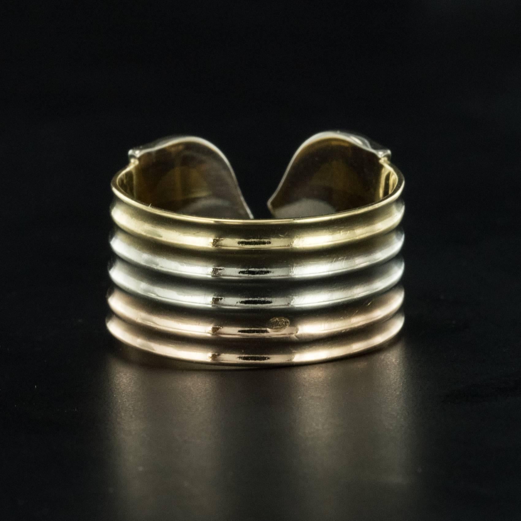 Modern Double C Cartier Style 3 Gold Ring 2