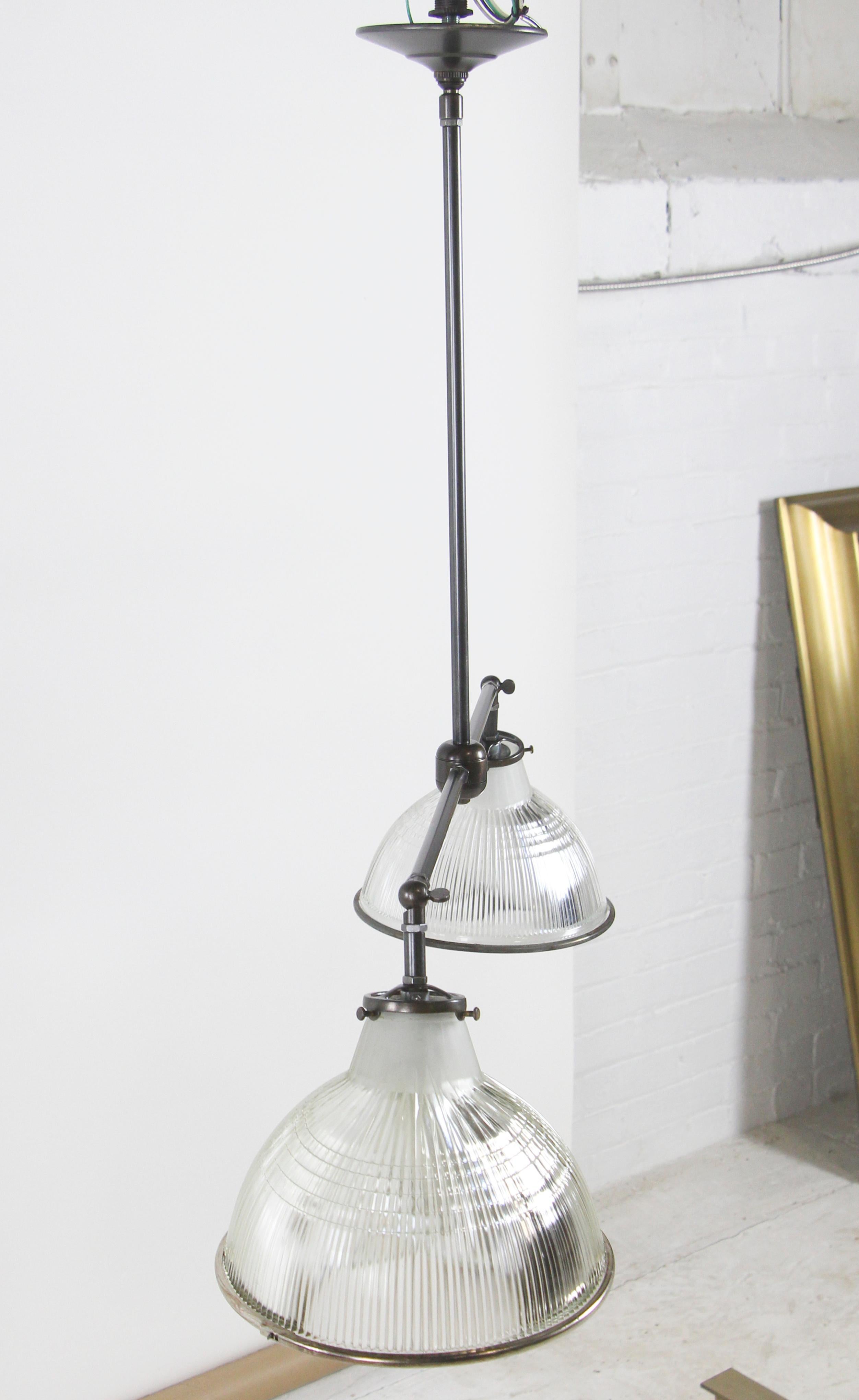 North American Modern Double Industrial Pendant Light with Antique Adjustable Shades