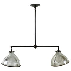 Modern Double Industrial Pendant Light with Antique Adjustable Shades