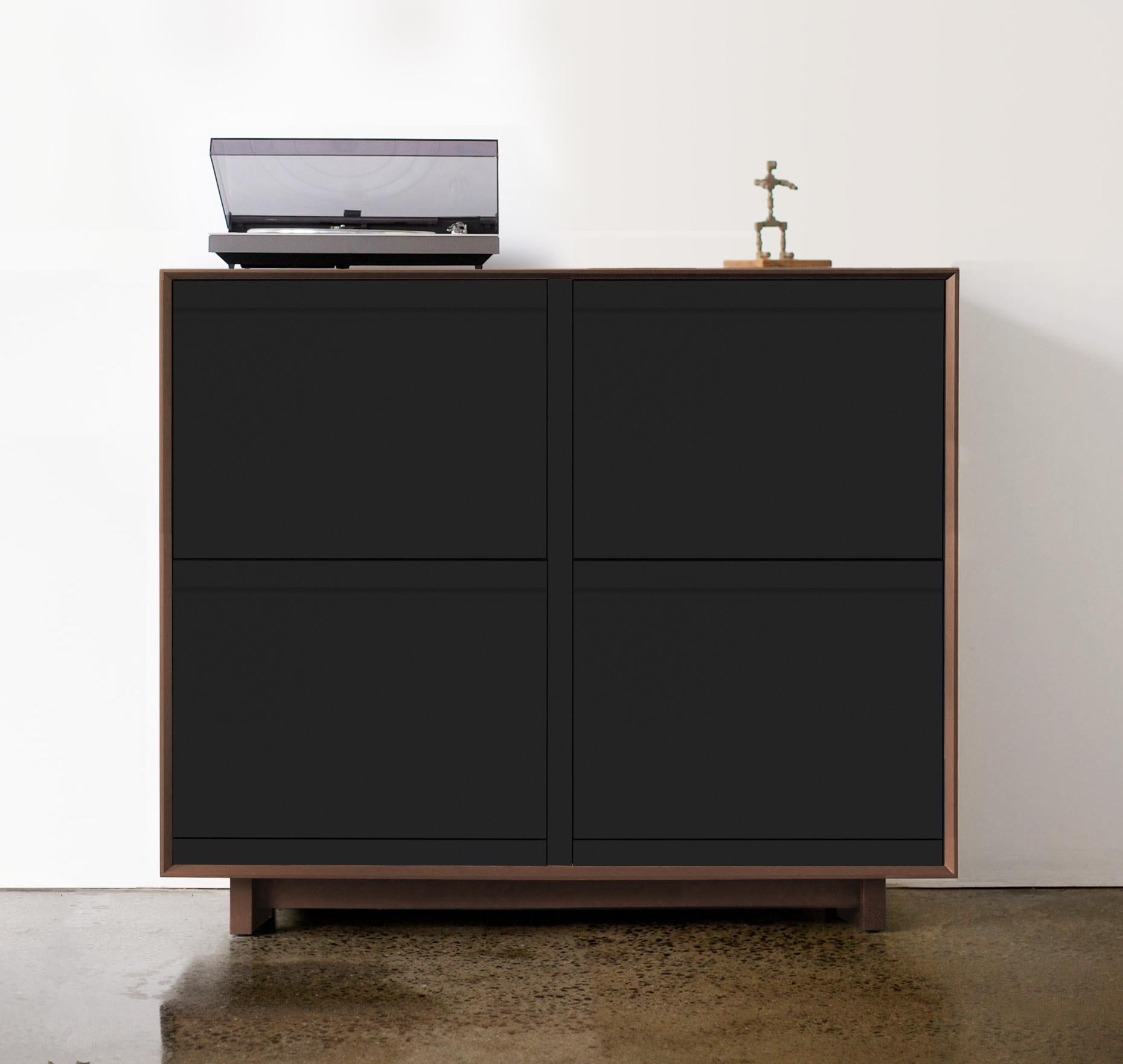 American Modern Double LP Storage Cabinet For Sale