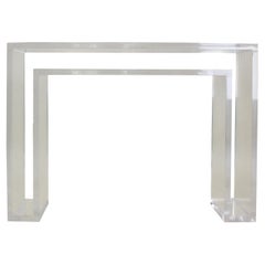 Modern Double Lucite Console Table