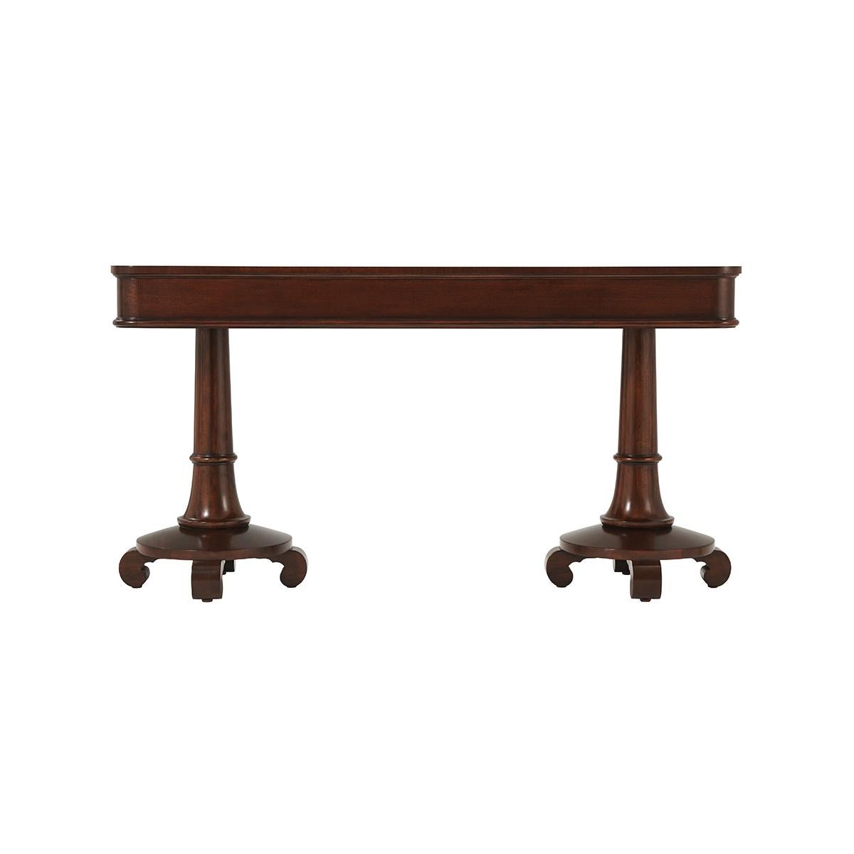 Modern Double Pedestal Console Table In New Condition For Sale In Westwood, NJ