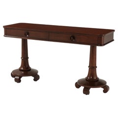 Modern Double Pedestal Console Table