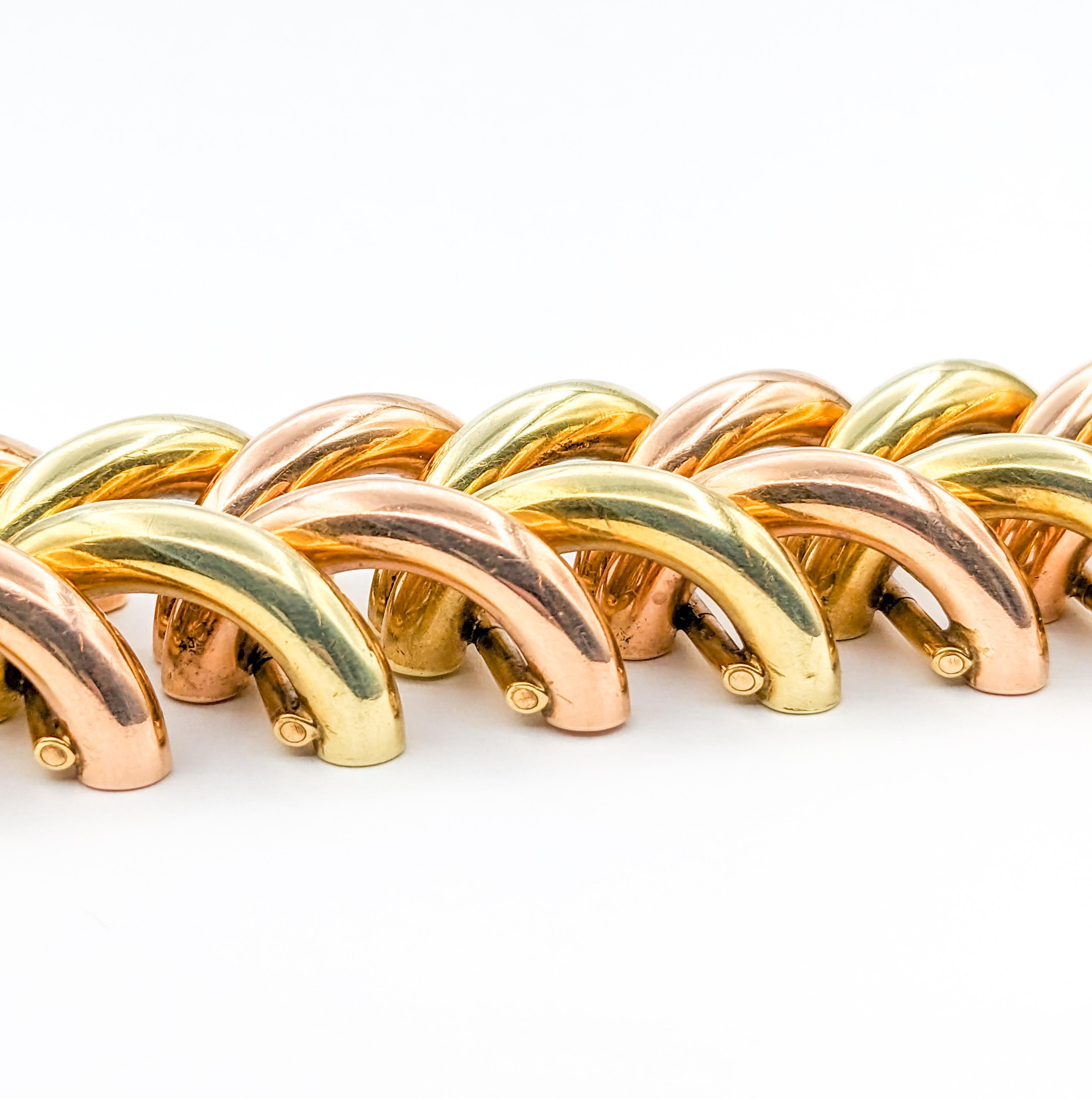 Women's Modern Double San Marco Wide Two-Tone Bracelet