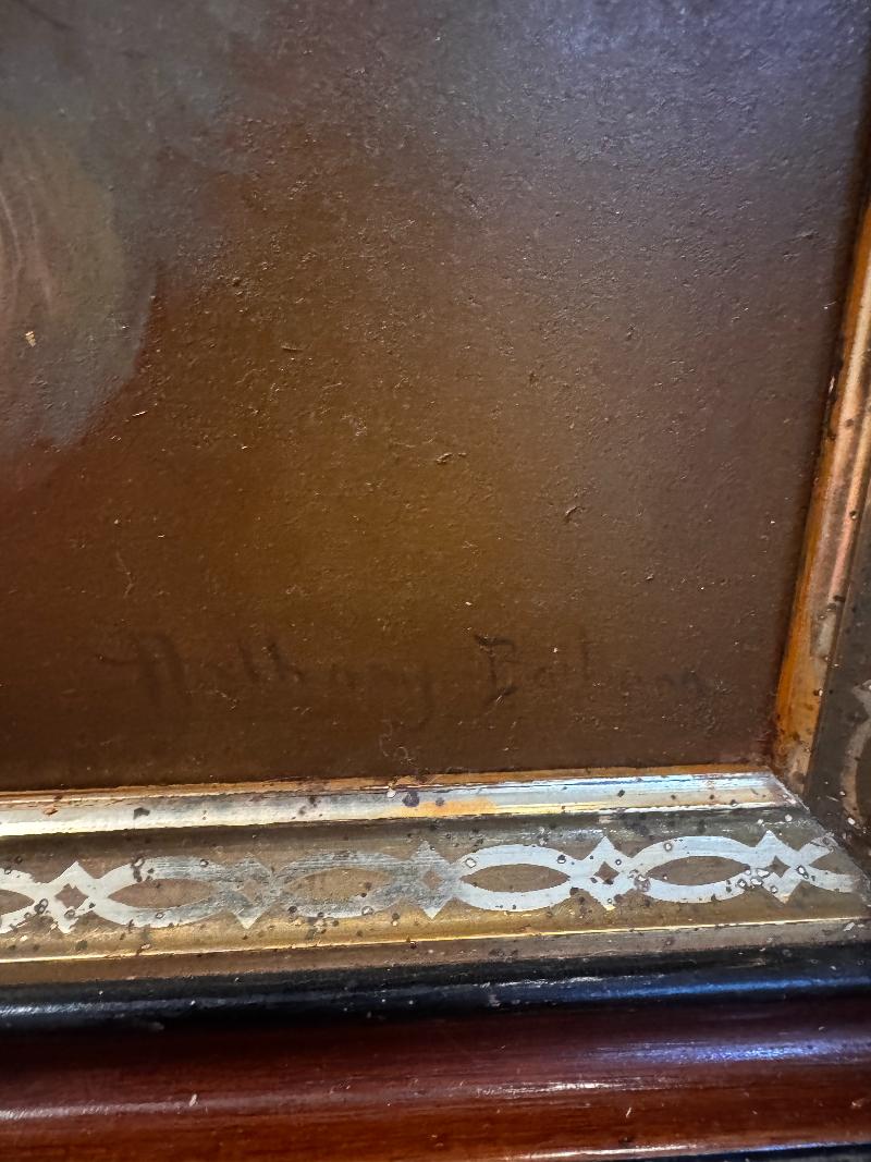 Peinture à l'huile moderne double face de renards dans un cadre ancien par Anthony Barham Neuf - En vente à Middleburg, VA