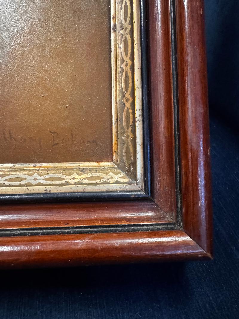 XXIe siècle et contemporain Peinture à l'huile moderne double face de renards dans un cadre ancien par Anthony Barham en vente