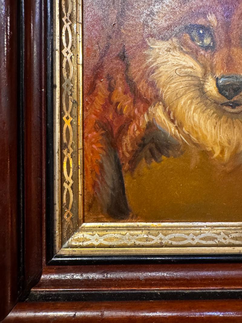 Peinture à l'huile moderne double face de renards dans un cadre ancien par Anthony Barham en vente 1