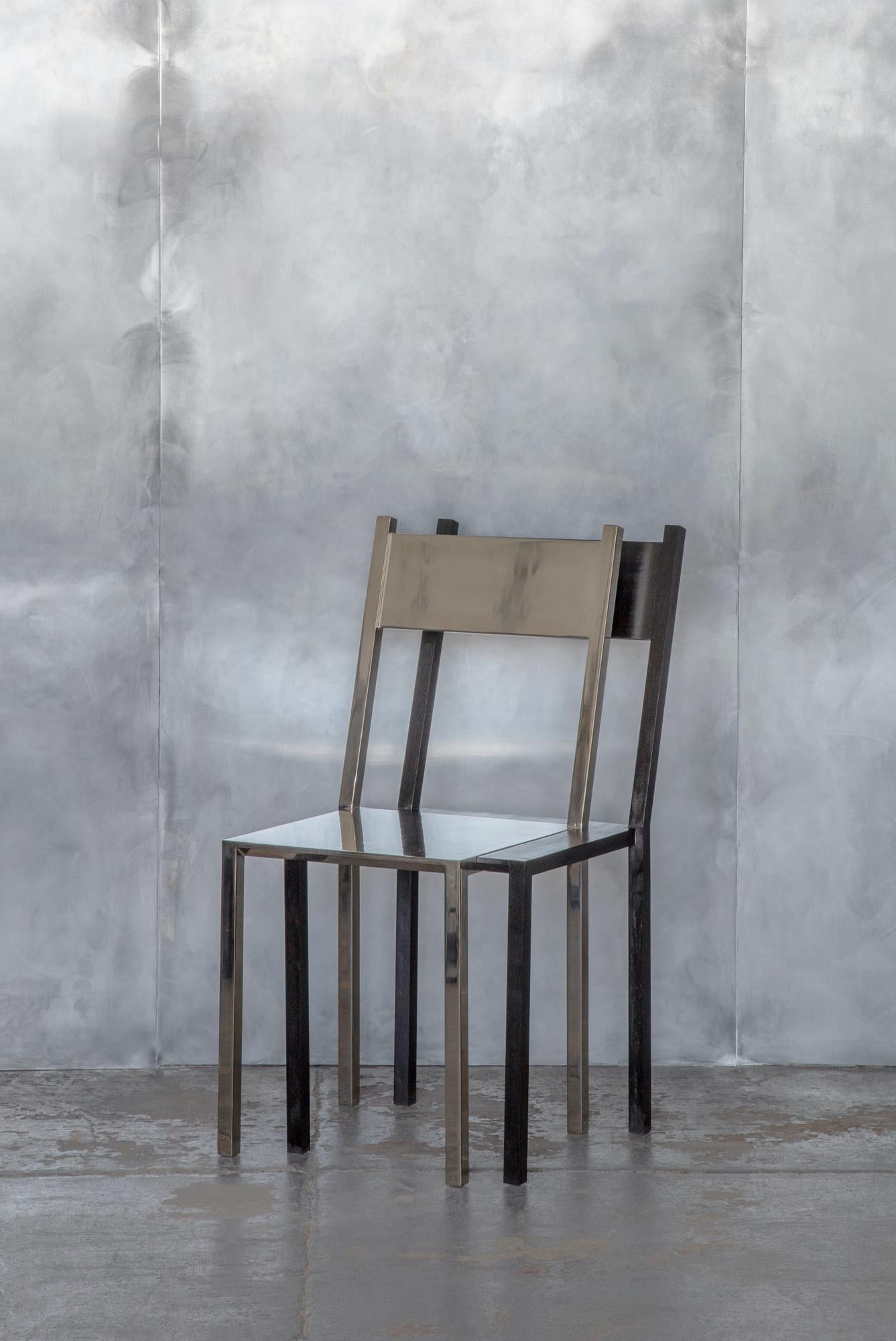 Double vision chair.
Inspired by a myriad of indulgent nights, this chair is meant to share the feeling and effect of “double vision,” the phenomenon of perceiving two images, usually overlapping, as one holistic object. Double vision is often the