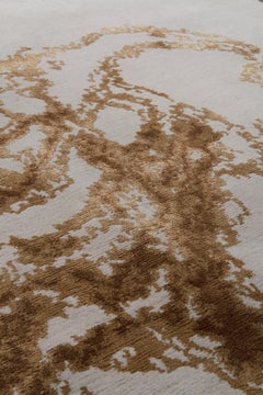 Modern Dragon Hand-Knotted 12'x9'' In Wool and Silk By Michael Chan