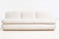 Modern Drama White Bouclé Pouf Sofa