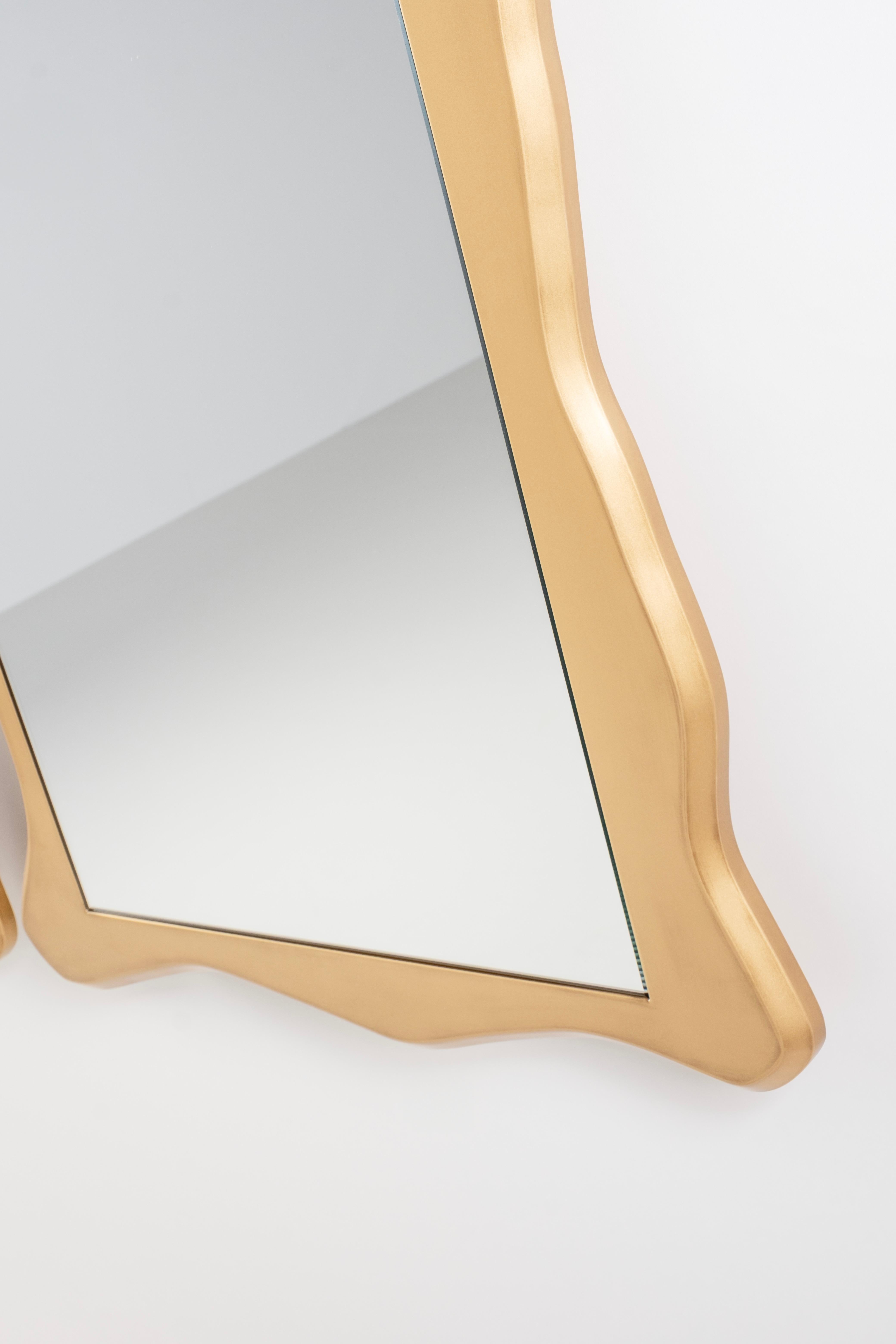 Contemporary Modern Drancy Wall Mirror Set of 2, Gold Lacquered, Handmade Portugal Greenapple For Sale