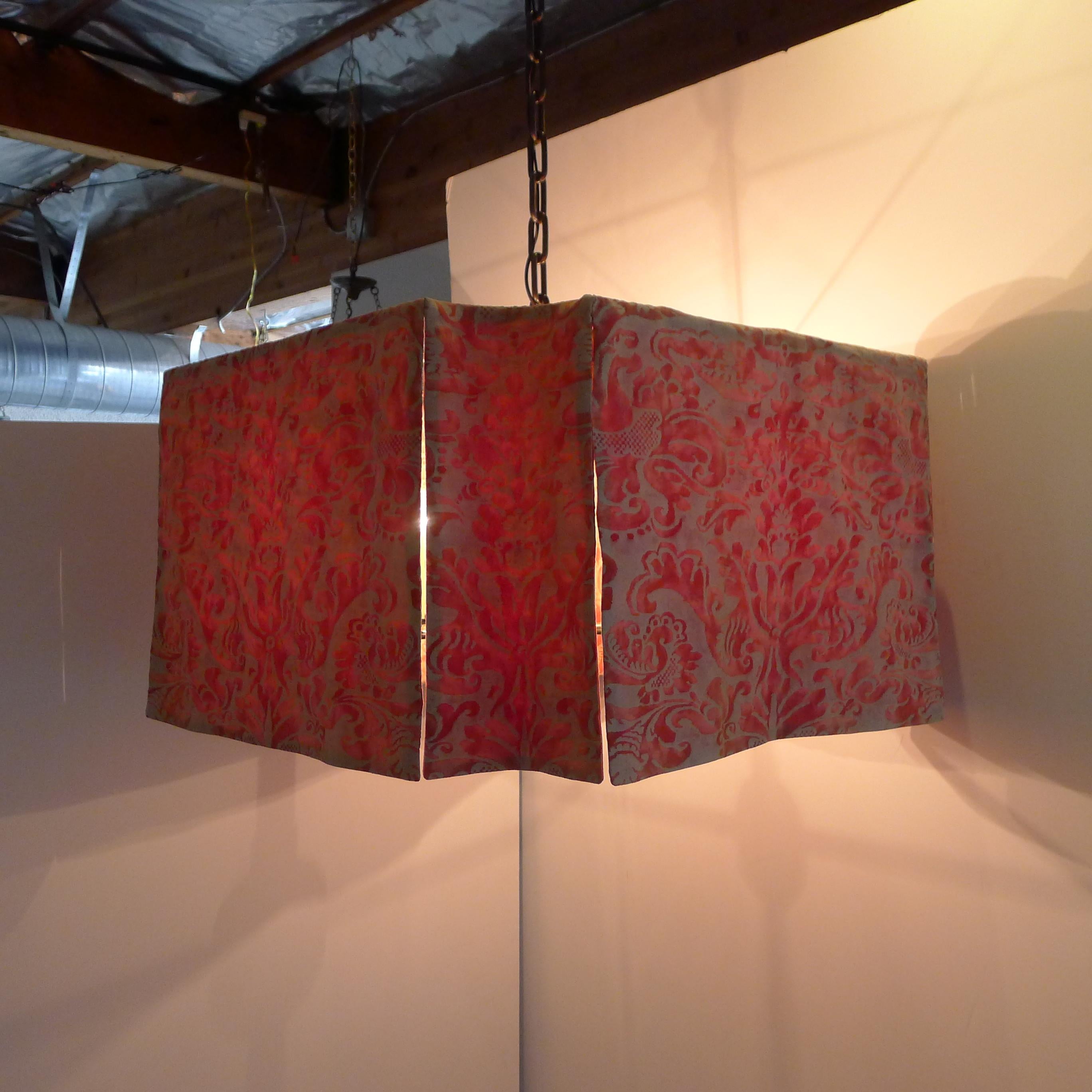 Contemporary Modern Draped Chandelier by Paul Marra in Fortuny For Sale