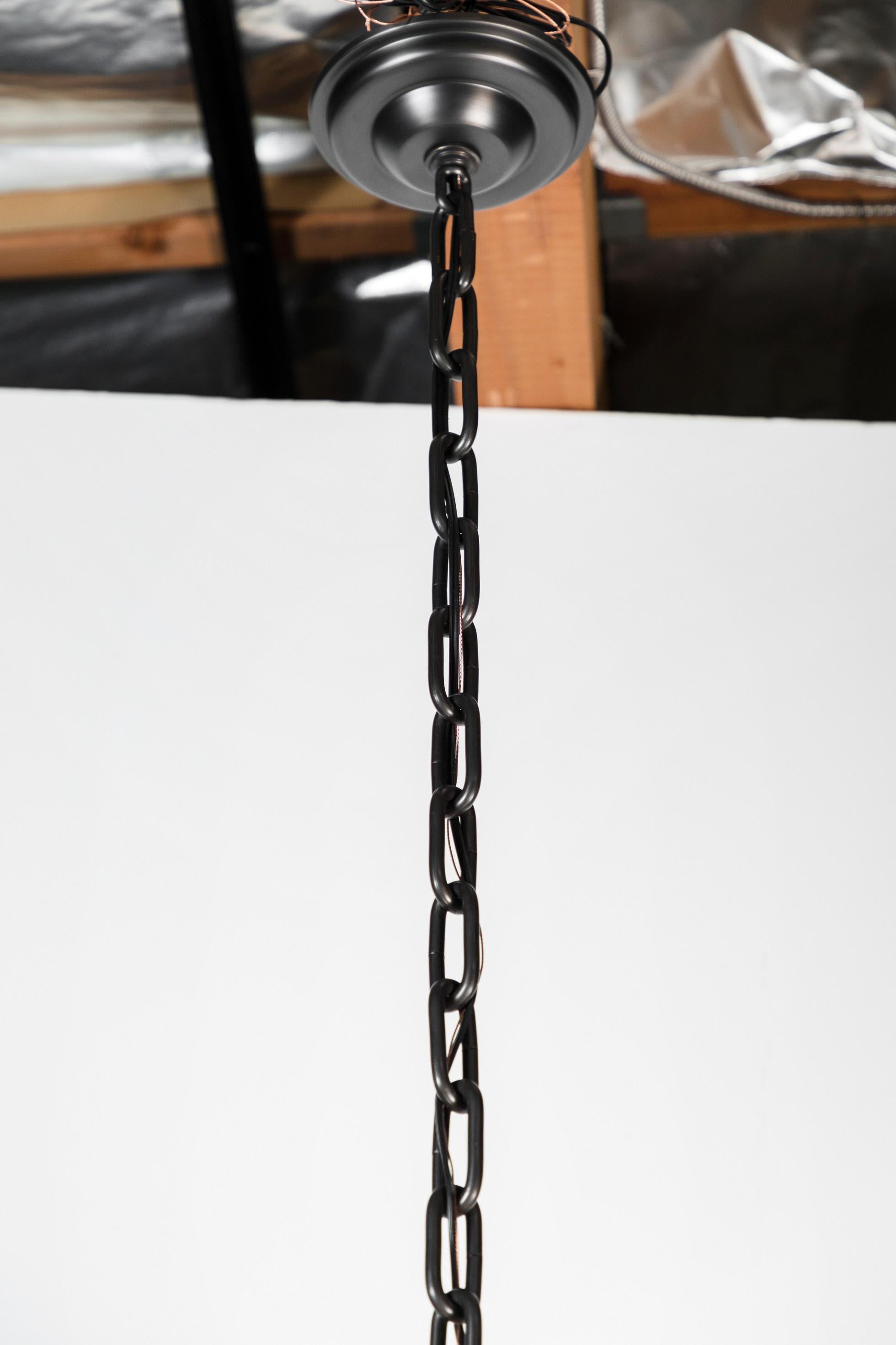 Metal Modern Draped Chandelier by Paul Marra in Linen For Sale