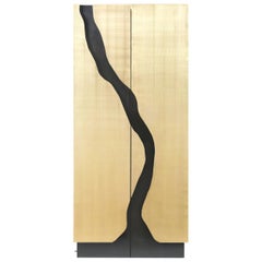 Modern Black Gold Drinks Cabinet in Brass Finish for Bottle Storage Wine Cooler