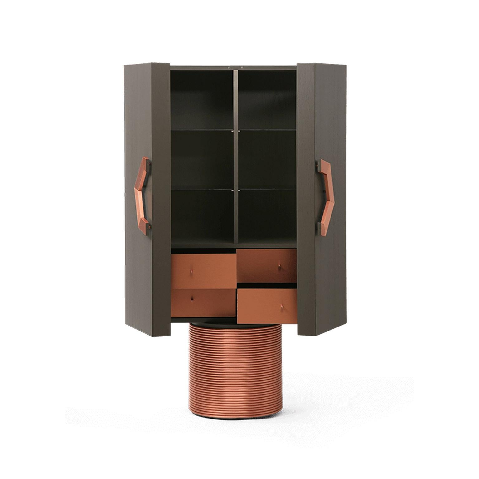 copper drinks cabinet