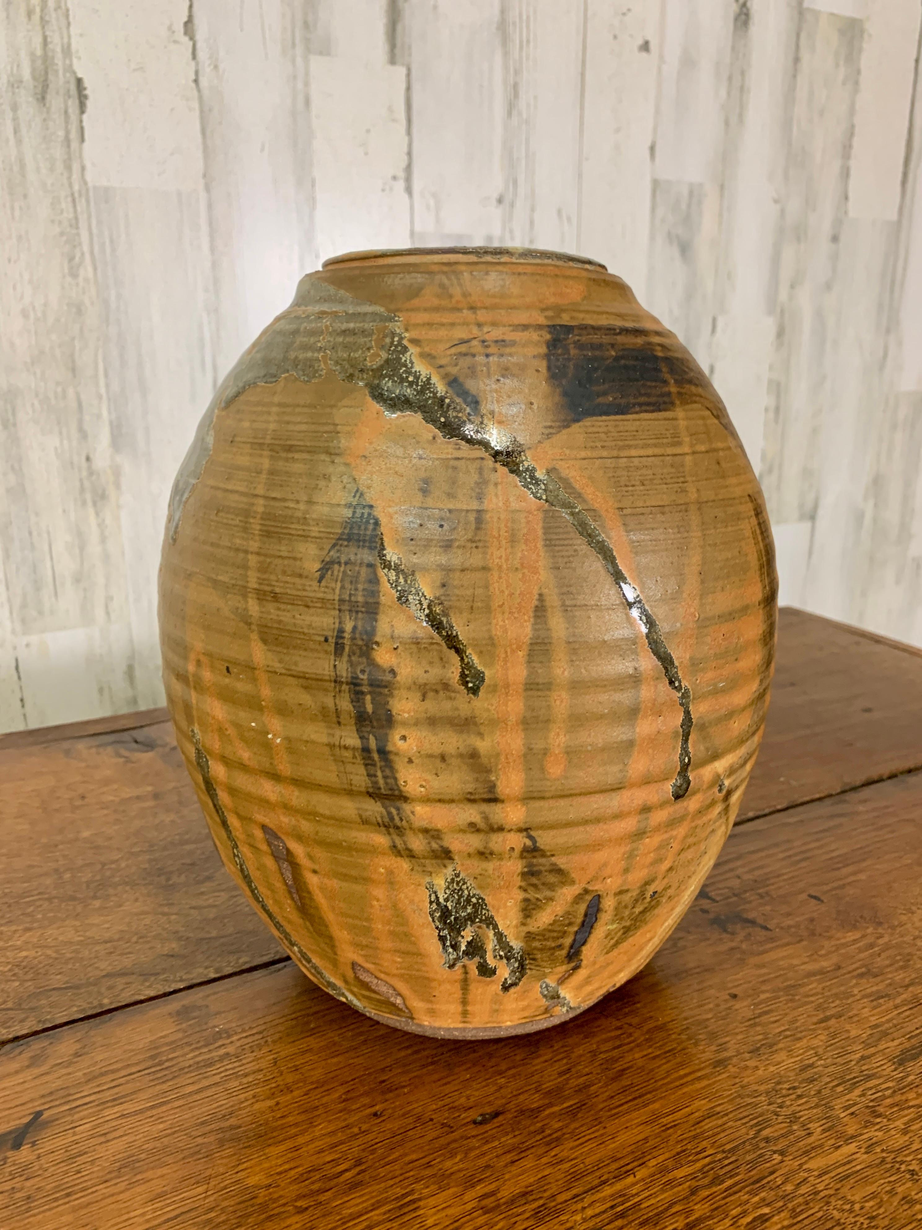 20th Century Modern Drip Glaze Vase For Sale