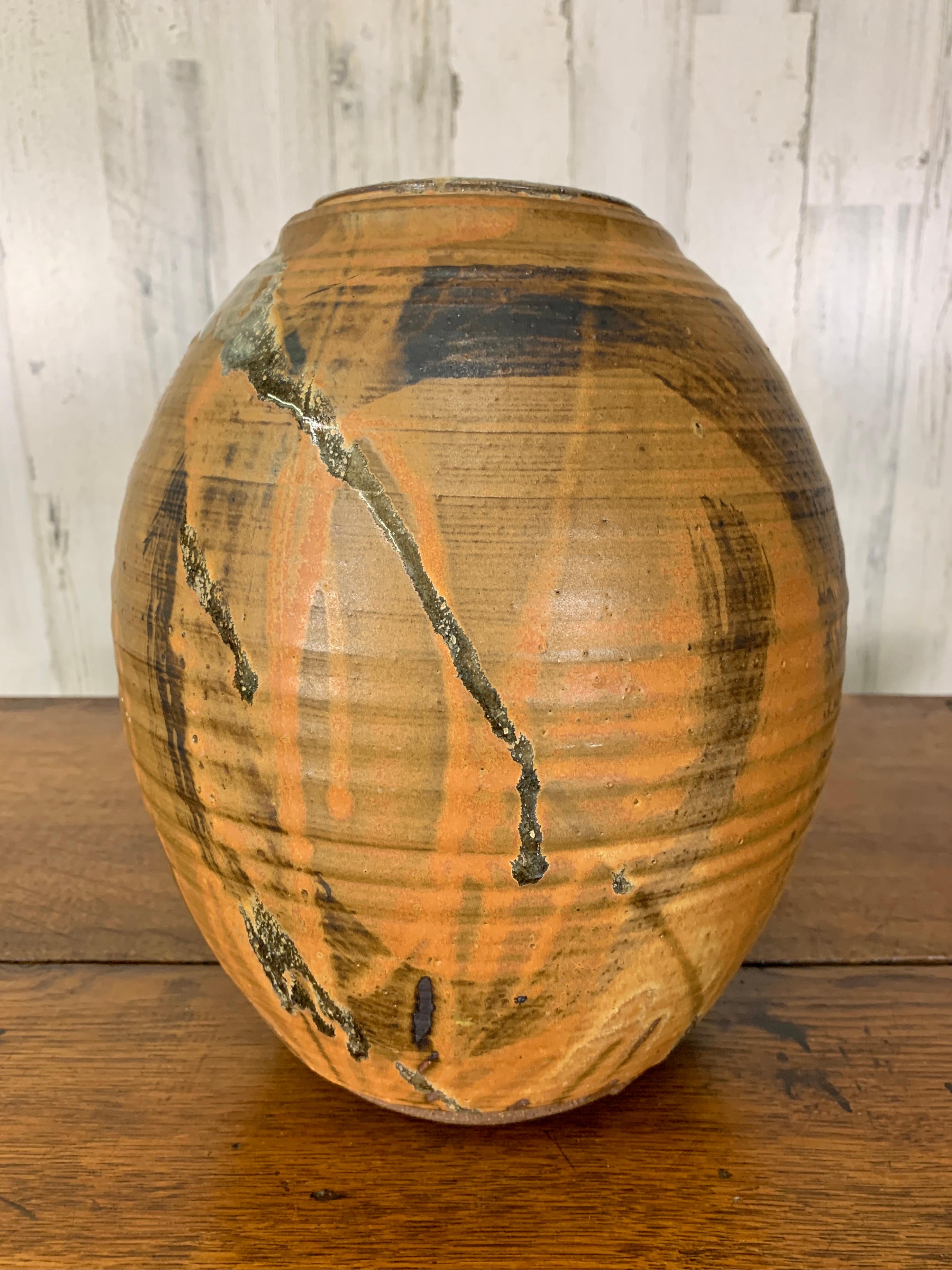 Pottery Modern Drip Glaze Vase For Sale