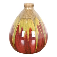 Modern Drip Glazed Ceramic Bud Vase