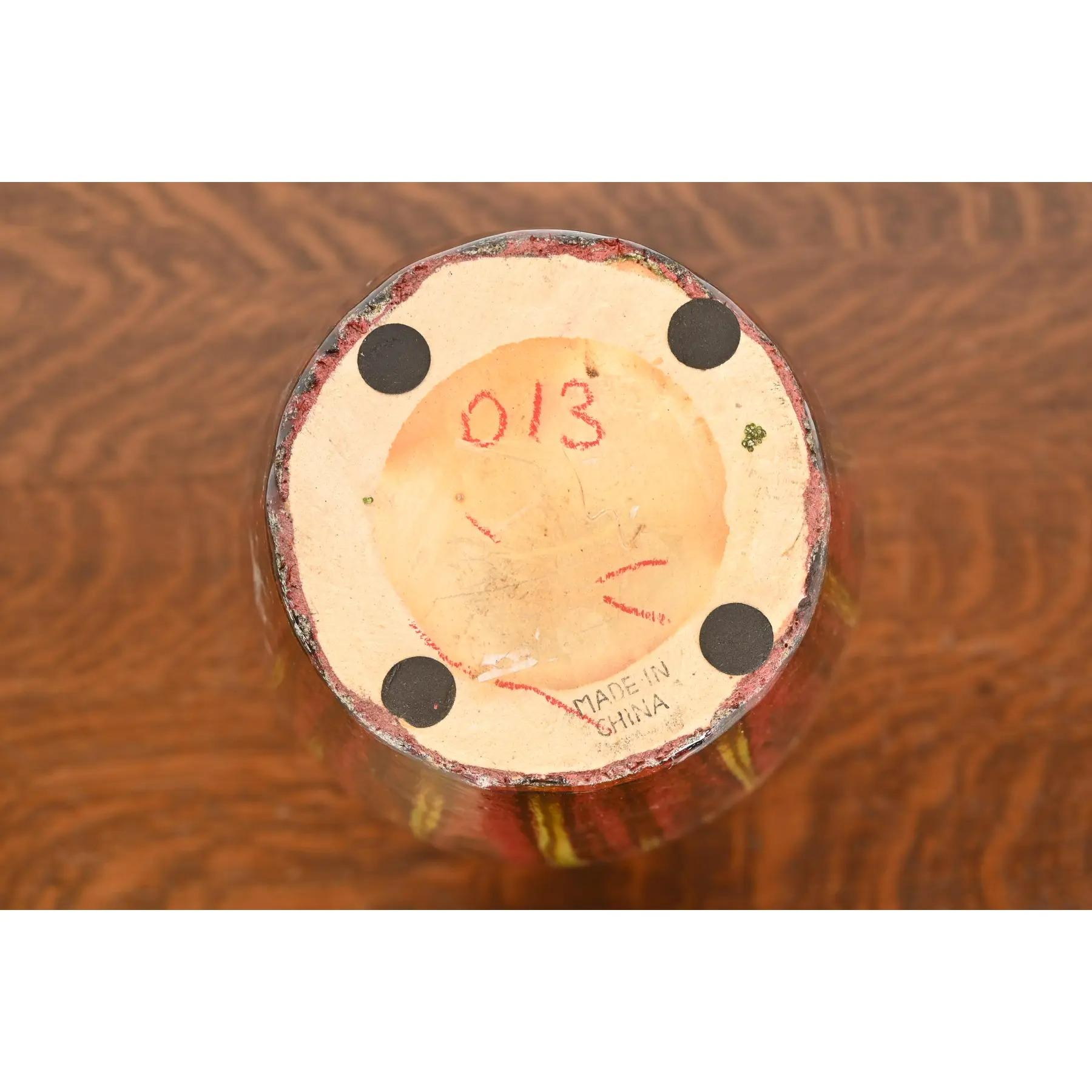 Modern Drip Glazed Large Ceramic Urn Form Vase For Sale 5