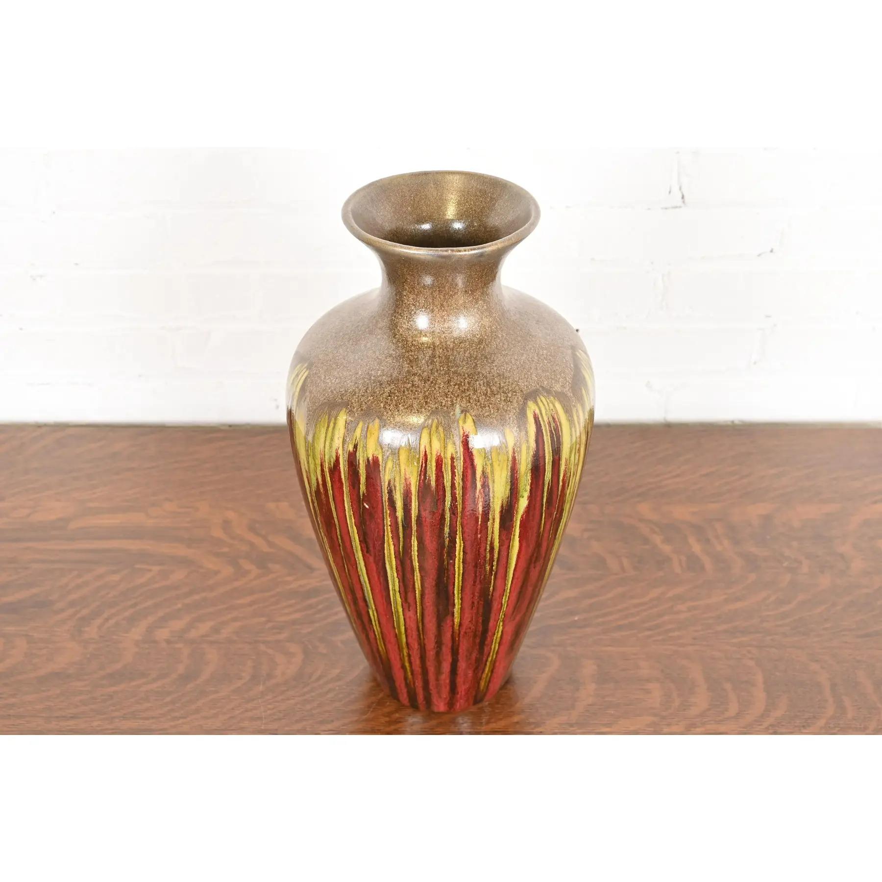 Chinese Modern Drip Glazed Large Ceramic Urn Form Vase For Sale