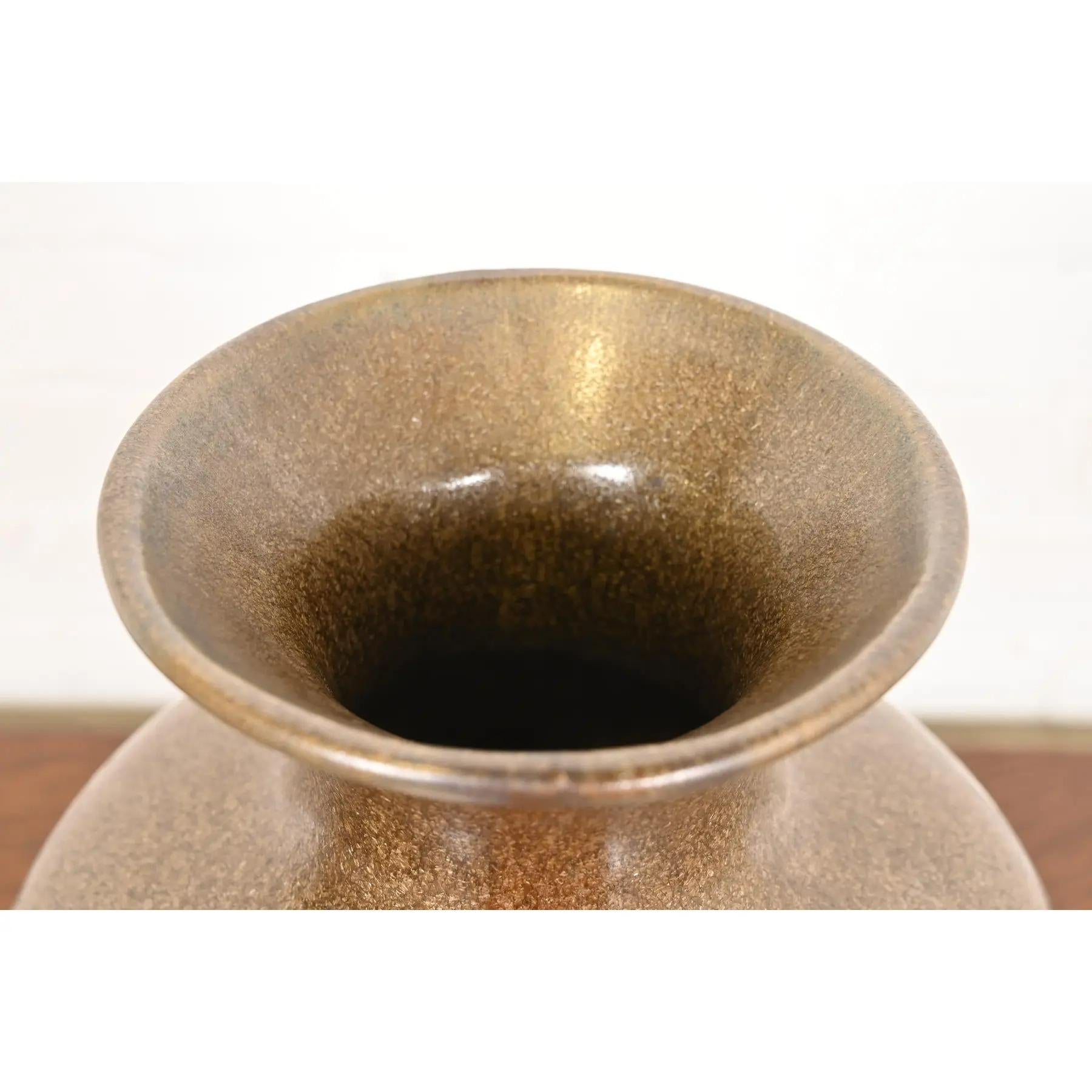 Modern Drip Glazed Large Ceramic Urn Form Vase For Sale 2