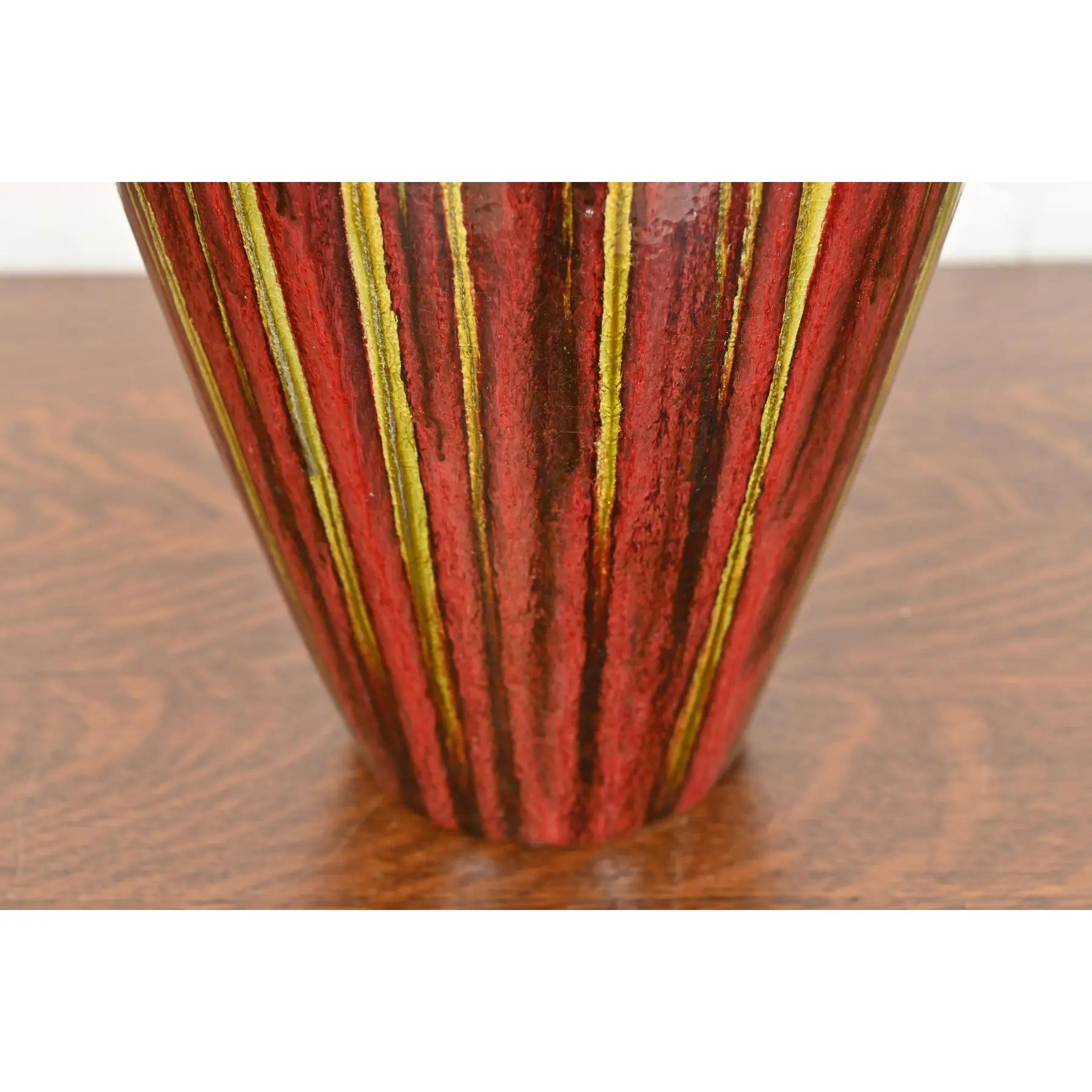 Modern Drip Glazed Large Ceramic Urn Form Vase For Sale 4