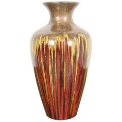 Modern Drip Glazed Large Ceramic Urn Form Vase