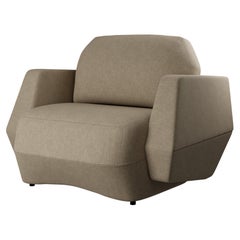 Modern Dune Armchair with Beige plain weave handcrafted by Murmurio