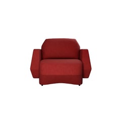 Modern Dune Armchair with Cherry plain fabric handcrafted by Murmurio