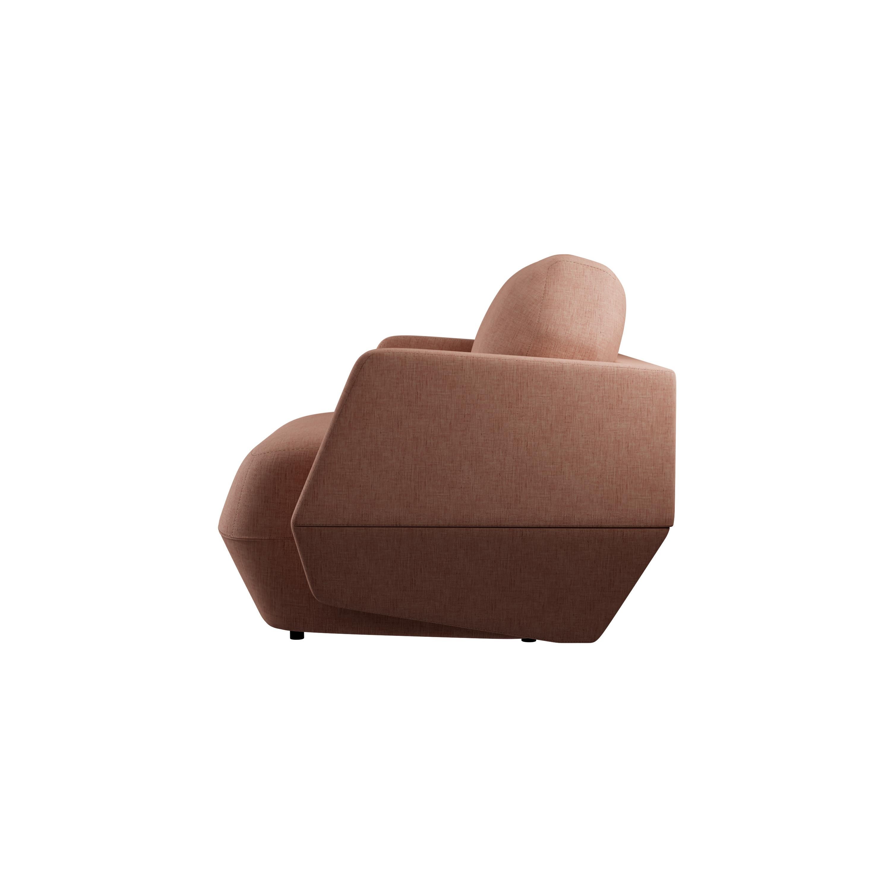 Contemporary Modern Dune Armchair with Nude plain weave handcrafted by Murmurio For Sale