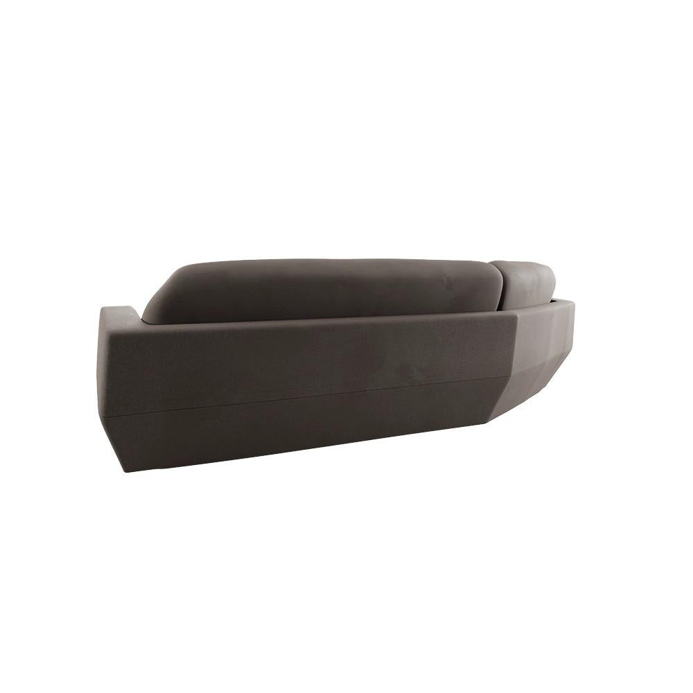 Portuguese Modern Dune Three-seater curved sofa plain weave handcrafted by Murmurio For Sale